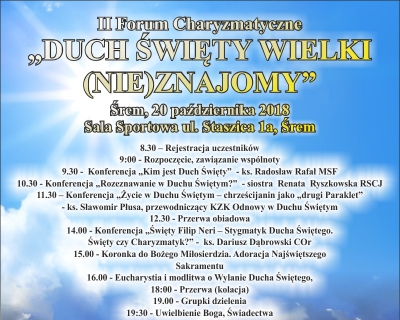 Transmisja z 20 X 2018 - II Forum Charyzmatyczne w Śremie